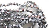 100PCS cor prata Cubic Zirconia Beads losango quatro milímet