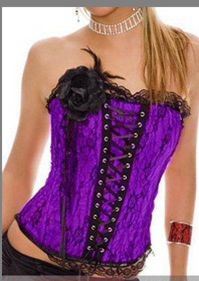 Sexy espartilho Bustier ROXO COM PRETO