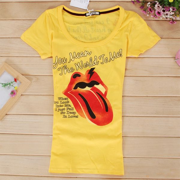 Camisetas Rolling Stones Amarela