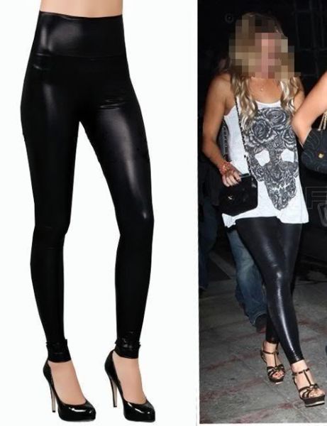 Leggings de Mulheres Negras de couro