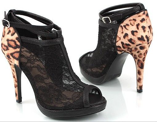 Plataforma das mulheres Ankle Botas Leopard Buckle Shoes Sal