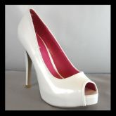 NOVO BRANCO PEEPTOE HIGH HEEL PLATAFORMA TAMANHO BOMBAS 8,5